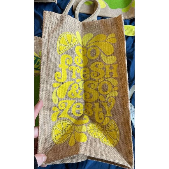 NEW Trader Joe’s Citrus Jute Bag - Lemon and Lime Design 13 x 8 x 17 inches - Picture 4 of 10